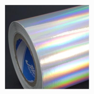 China Factory Wholesale Holographic Pressure Sensitive Self Adhesive Plain Stickers Tube PE Film Label Jumbo Roll Material for sale