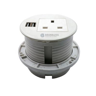 China Commercial High Grade High Grade Round Type Desktop Socket Outlet With USB Charger for sale