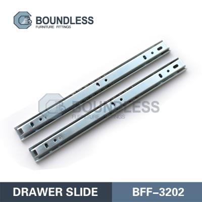 China Modern Jieyang 27mm Wide 2 Fold Slide Type Ball Bearing Drawer Slide for sale