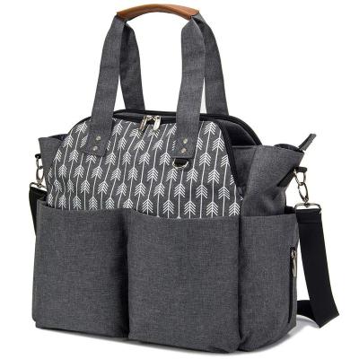 China Multifunctional Bag Tote Purse Satchel Diaper Messenger Bag Diaper Bag for Mom and Girls Gray Maternity Bag for sale