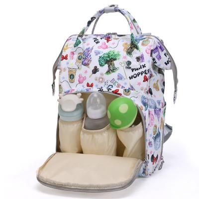 China New Printed Convertible Water Resistant Large Baby Diaper Bag Custom Maternity Functional Infant Backpack Packing Bag Factory In Stock for sale