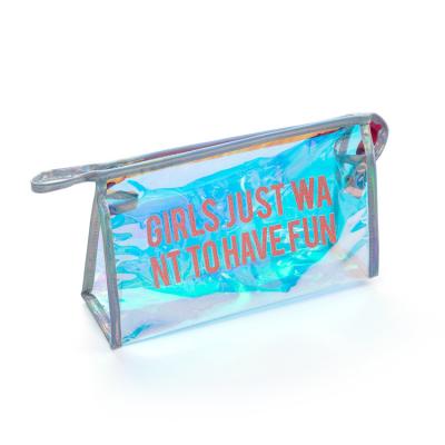 China Fashion Laser PVC Travel Small Storage Cosmetic Transparent Waterproof Wash Bag Cosmetic Bag for sale