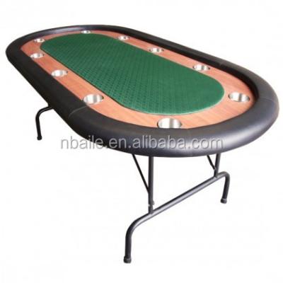 China 84 Inch Deluxe Wood Folding Poker Table With Folding Steel Leg for sale