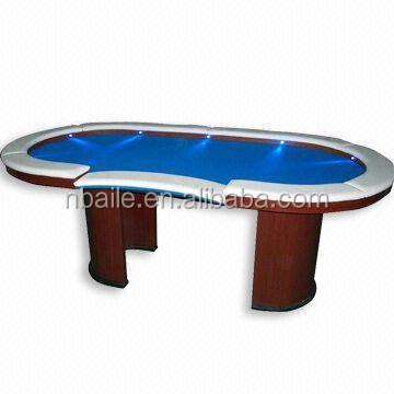 China 84inch Delux LED Light Casino Style Wooden Poker Table for sale