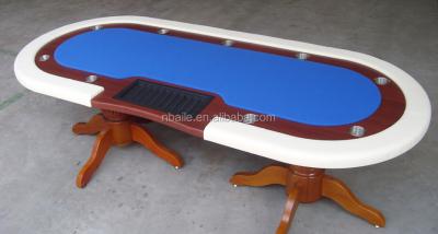 China 84 Inch Luxury Wooden Texas Poker Table With Wooden Leg for sale