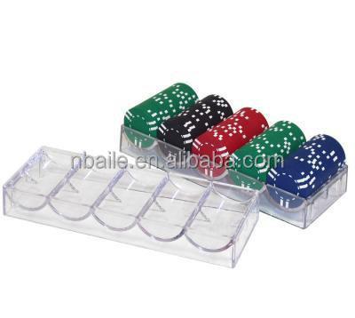 China Casino Gambling 100pcs Acrylic Poker Chip Tray , Transparent Casino Chip Tray for sale