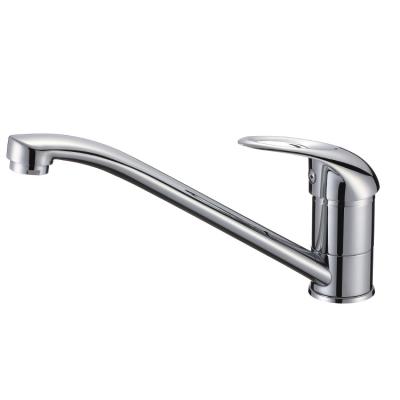 China Contemporary Sanitary Ware China Factory Metered Flexible Deck Mounted Faucet Single Handle Copper Kitchen Faucet Sink Mixer Tap Brass for sale