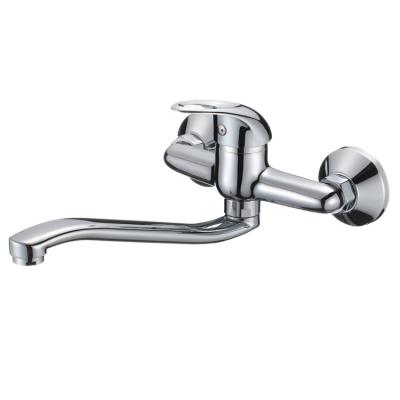 China HUAZU Faucets Kitchen Mixer Kitchen Faucet Wall Mounted Economical Brass Metered Swivel Spout for sale