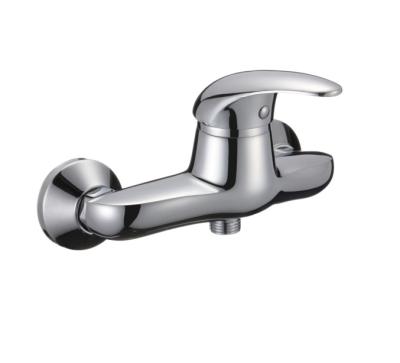 China Without Slide Bar OEM Manufacturer Supply Lavatory Chrome Brass Faucet Geometric Wall Mounted Bath Bathroom Shower Sanitary Mixer for sale