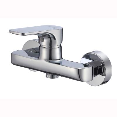 China Without Slide Bar OEM Manufacturer Supply Lavatory Chrome Brass Faucet Geometric Wall Mounted Bath Bathroom Shower Sanitary Mixer for sale