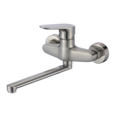 China Metered Faucets Single Flexible Kitchen Sink Single Handle Kitchen Faucet Mixer Tap Flexible Chromed Wall Mounted Cheap Faucet for sale