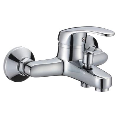 China Without Slide Bar OEM Manufacturer Supply Chrome Modern Brass Faucet Wall Mounted Bathroom Bath And Shower Sanitary Mixer for sale