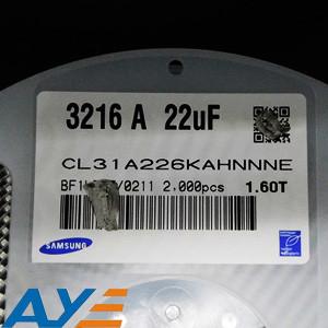 Cina condensatori CL31A226KAHNNNE dei componenti elettronici di 25V X5R 1206 SMD MLCC 22uF in vendita