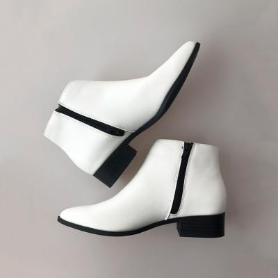 China Deodorization Spring Autunm Boot Women's Ankle Boots Female Shoes High Heel Ladies Zipper-Up White Boots for sale