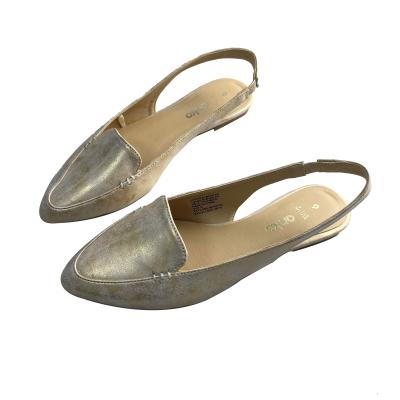 China Summer Flat Ladies Dress Flats Outdoor Microsuede Half-Clog Outdoor Wear Flat Heel Slippers Shoes For Women for sale