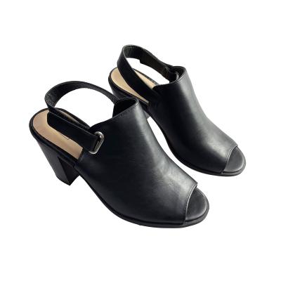 China Size Increasing 9CM Super High Heel Black Color PU Leather Buckle Strap Women Shoes Heels Sandals Girls High Heel Sandals for sale