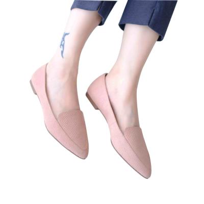 China Lady Women's Flat Fashionable Genuine Leather Handmade Flat Heeled Single Shoes for sale