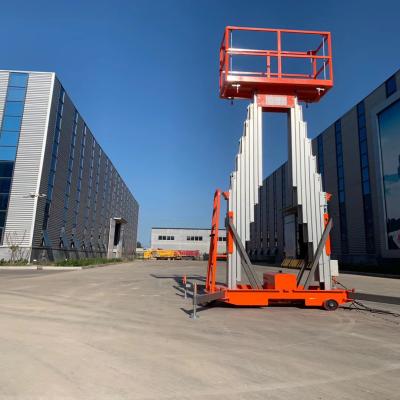 China Aerial Work Aluminum Alloy Lift Platform / Aerial Work Platform Raise Electric Vertical Mast Lift for sale