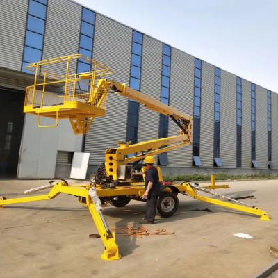 China Construction Work START 10m 12m Overhead Hydraulic Electricity Boom Lift 14m Tracked Trailer Mounted Boom Lift for sale