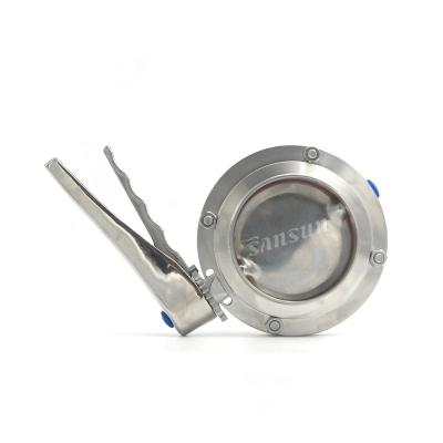 China General Good Prices SS304 Food Grade Sanitary Manual Weld Butterfly Valve With SS Triggle Handle for sale