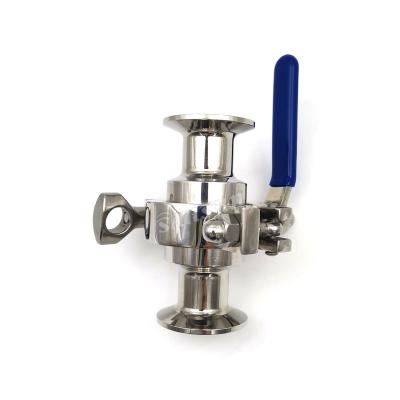 China Dairy Stainless Steel Non-keeping Assembly Sanitary Clamped Manual Ball Valve For Food Processing for sale