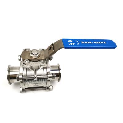 China SS304 Dairy Hygienic 3PC Stainless Steel Threaded Ball Valve Customizable for sale