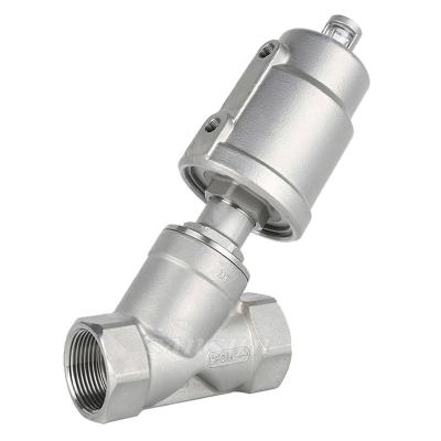 China Dairy Sanitary Sanitary Stainless Steel Weld Angle Seat Valve With Pneumatic Actuator for sale