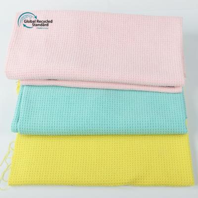 China GRS 35%RPET15%NYLON50%POLYESTER MICROFIBER Anti-Static Waffle Woven In Clean Cloth Polyester Beach Towel Cloth Golf Towel Running Home for sale