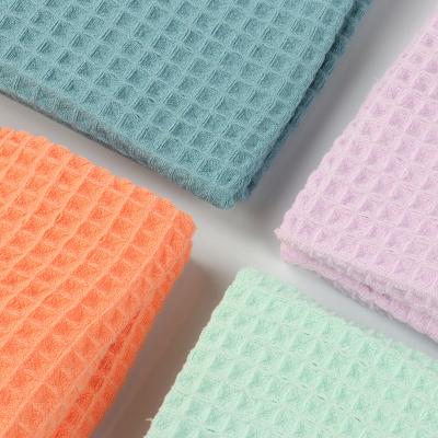 China Stain Resistant Microfiber Waffle Cloth Hair Dryer Turban Microfiber Towel Waffle Cotton Wash Dish Cloth Fabric Large for sale