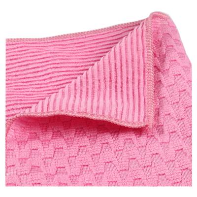 China High Quality Hot Selling Microfiber Kitchen Warp Knitting Anti-static Pink Microfiber Double Trapeze Clean Knitting Fabric for sale