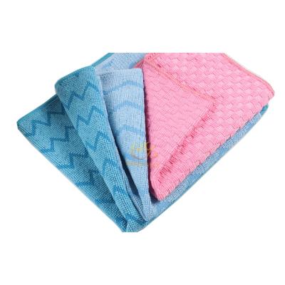 China Compressed Microfiber Knitting Clean Towel Cheap Home Clean Herringbone Color Double Cloth Towel for sale