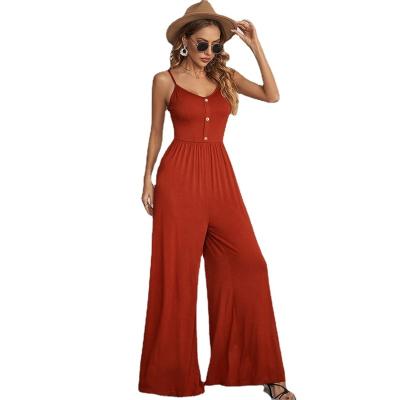 China New Summer Strap QUICK DRY Overalls For Women Lounge Wear Rompers Casual Loose Sleeveless Wide Leg Overalls One Piece for sale