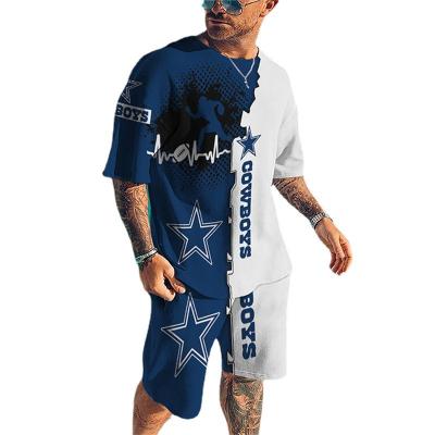 China Fashion QUICK DRY casual sports suits summer short sleeve men's two-piece T-shirt and shorts set new trends print men's shorts sweat sets for sale