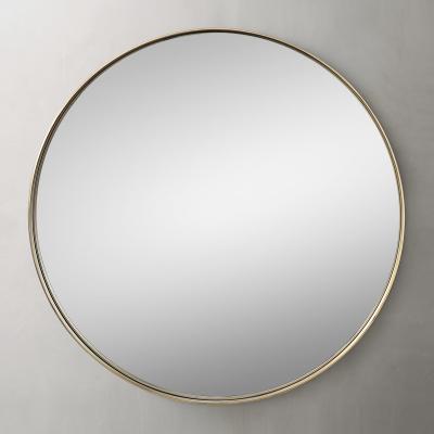 China Minimalist Mirrored Wall Clock Design Wall Hanging Stainless Steel Frame Decorative Mirror for sale