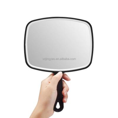 China Factory Direct Economical Manufacturer Custom Shape Hand Mirror, Salon Barber Hair Dressing Hand Held Mirror with Handle (Square Black), Hand Mirror for sale