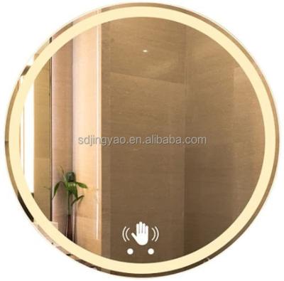 China Economic Modern Bathroom LED Light White/Warm White Mirror, Hand Scan LED Cosmetic Mirror, Round LED Wall Fog Light Mirror for sale