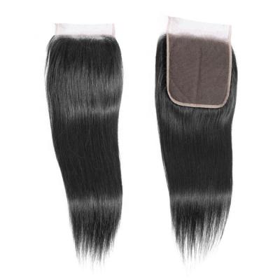 China Hot Selling Wholesale 100% Raw Virgin Human Hair 4x4 Lace Closure Headbands Straight Hair Bundles Straight Remy Brazilian Natural Color Hair for sale