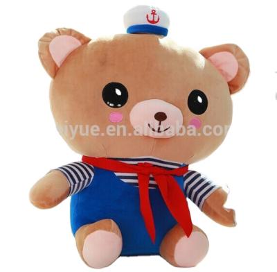 China New Plush Male Subordinate Male Teddy Bear Stuffed Plush Toy Wearing Red Scarf And Blue Dress for sale