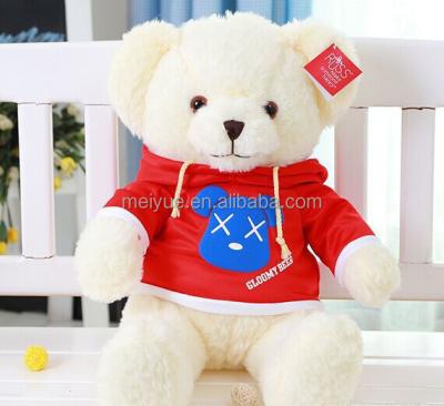 China Plush Cream Color T-Shirt Wearing Plush Stuffed Teddy Bear for sale