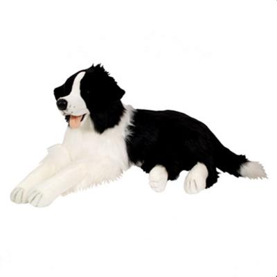 China Environmental Large Size Lying Realistic Border Collie Dog Plush Toys for sale