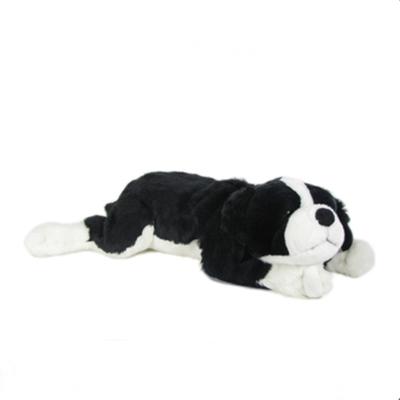 China Large Size Lying Realistic Plush Toy Border Collie Dog Plush Toy for sale