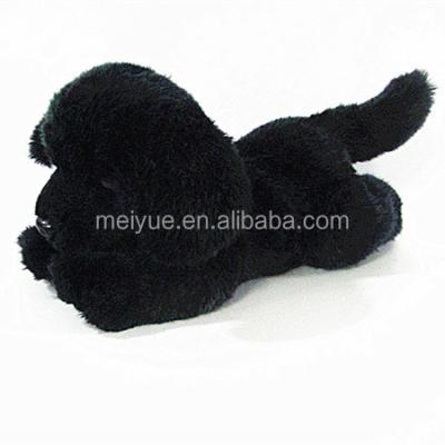 China Realistic Stuffed Plush Black Dog Stuffed Lying Soft Labrador Dog Toys for sale