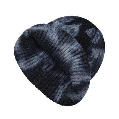 China Fashion COMMON Wholesale Winter Tie Dye Outdoor Adult Knitted Beanie Accept Customized for sale