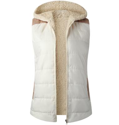 China Hooded Fuzzy Side Women Vest Winter Wholesale Breathable Double Monogram for sale