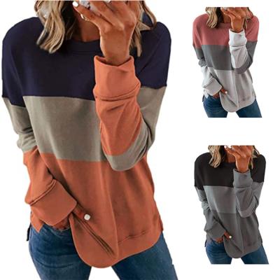 China 2021 Anti-wrinkle high quality fashionable women long sheath patchwork blouse women blouse for sale