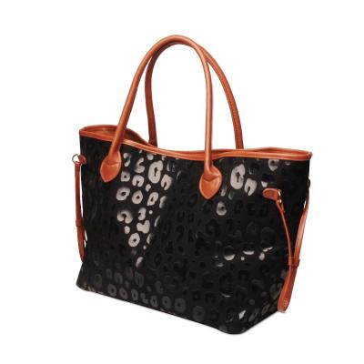 China Fashion\Comfortable\Durable Wholesale Fashion Black Glitter Leopard Women Handbag PU Single-shoulder Bag for sale