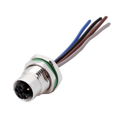 China Good Omens Automotive Pin A B D X Pin Mount Socket 2 Pin Sensor Cable Connector M12 Coding Penal Plug for sale