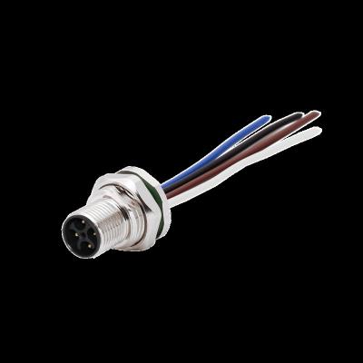 China Automotive OEM E Coding Panel Mount M12 4 Pin Connector for sale