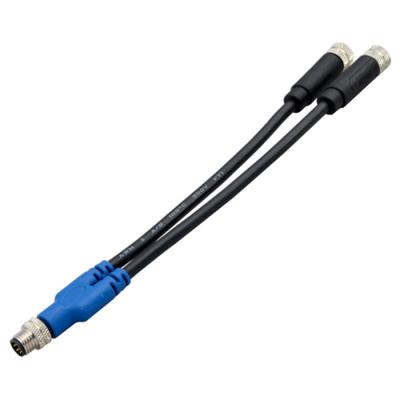 China Y-Type Power /Signal M8 Cable Male To Dual Female Circular Cable Connector For Office Automation Omens Good Pin for sale