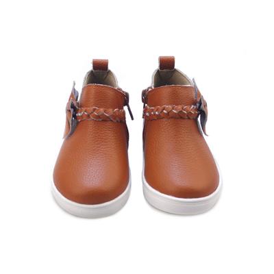 China New Baby Flat Flat Designs Genuine Leather Shoes Kids Girls Casual With Bow for sale